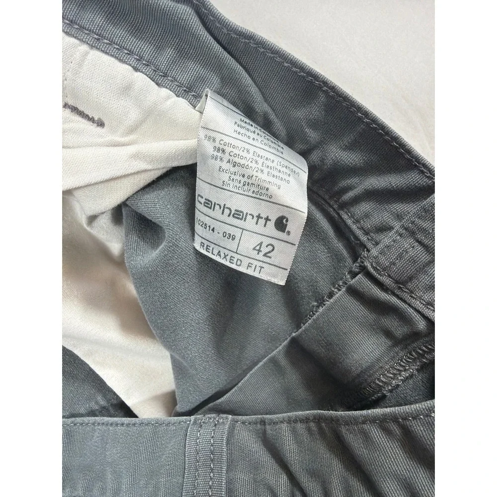 Carhartt Mens Gray Relaxed Fit Canvas Work Shorts 102514-039 Size 42
